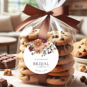 Sticker Rond Fête de mariage floral d'automne en terre cuite