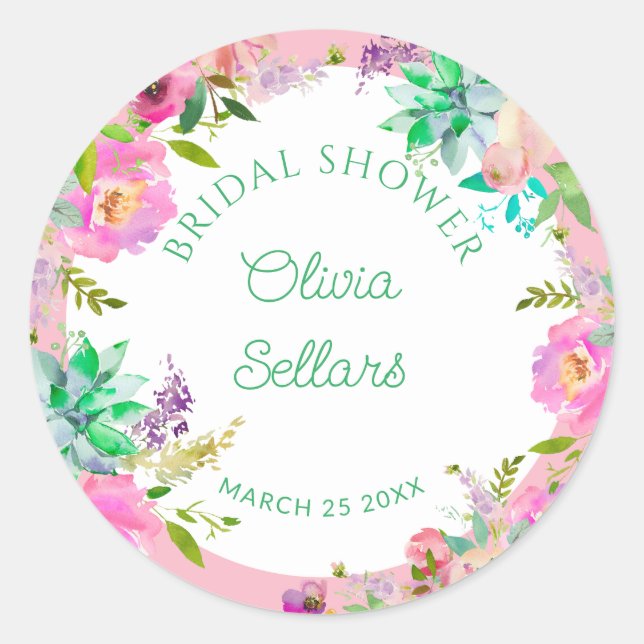 Sticker Rond Fête de mariage florale lumineuse et abondante (Devant)