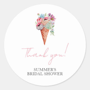 Sticker Rond Fête de mariage glace aquarelle florale rose