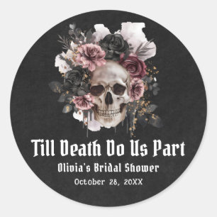 Sticker Rond Fête de mariage Halloween jusqu'à ce que la mort n