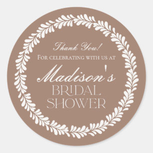 Sticker Rond Fête de Mariage Mocha Brown Talavera Fiesta Espagn