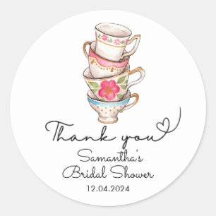 Sticker Rond Fête de mariage Moderne Blush et Thé Blanc