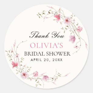 Sticker Rond Fête de mariage papillons floraux pour toute une v