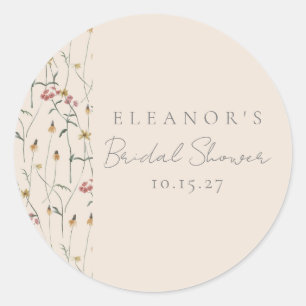 Sticker Rond Fête de mariage personnalisée florale de fleur sau