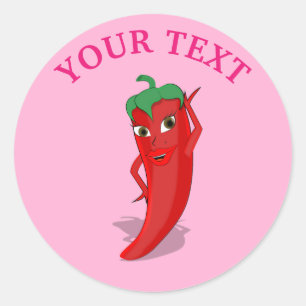 Sticker Rond Fête de mariage Pink Fiesta avec diva du piment ro