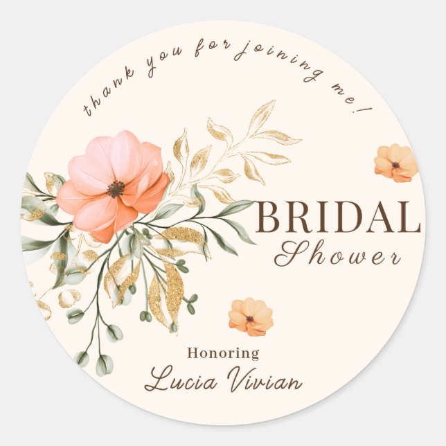 Sticker Rond Fête de mariage remerciement fleur élégante d'auto (Devant)