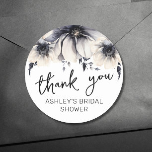 Sticker Rond Fête de mariage remerciements floraux aquarelle