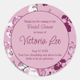 Sticker Rond Fête de mariage sous les fleurs de cerisier roses