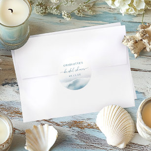 Sticker Rond Fête de mariage sur la plage et l'océan