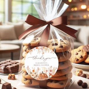 Sticker Rond Fête de mariage Terracotta automne citrouille