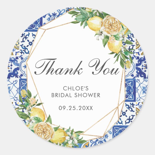 Sticker Rond Fête de naissance, mariage, Baby Shower Méditerran (Devant)