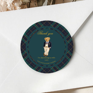 Sticker Rond Fête de naissance ourson argent ancien Prépa 