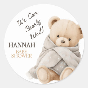 Sticker Rond Fête de naissance ourson fantaisiste