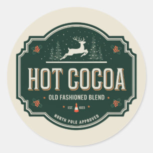 Sticker Rond Fête de Noël au cacao chaud