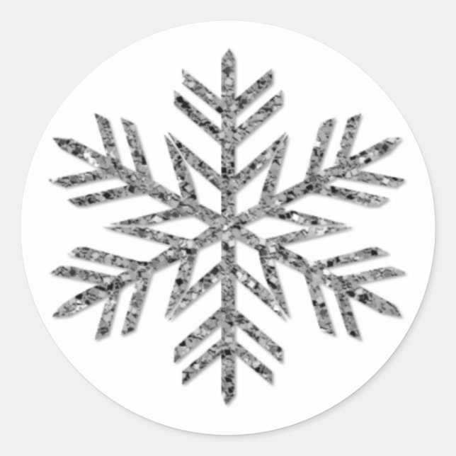 Sticker Rond Fête de Noël de la Parties scintillant d'argent (Devant)