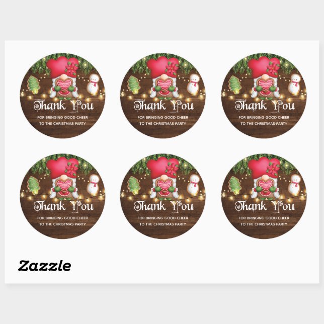 Sticker Rond Fête de Noël personnalisée (Feuille)