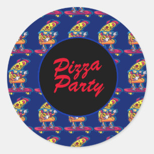 Sticker Rond Fête de pizza Whimsical