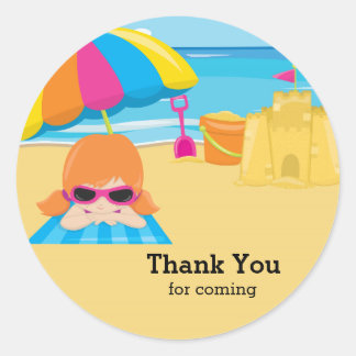 Sticker Rond Fête de plage
