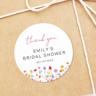 Sticker Rond Fête de remerciements de mariage sauvage en fleurs