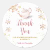 Fête de thé d'hiver rose Baby Shower Merci