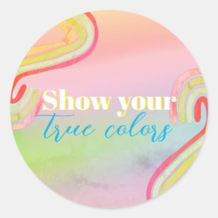 Sticker Rond Fête de thème de couleur