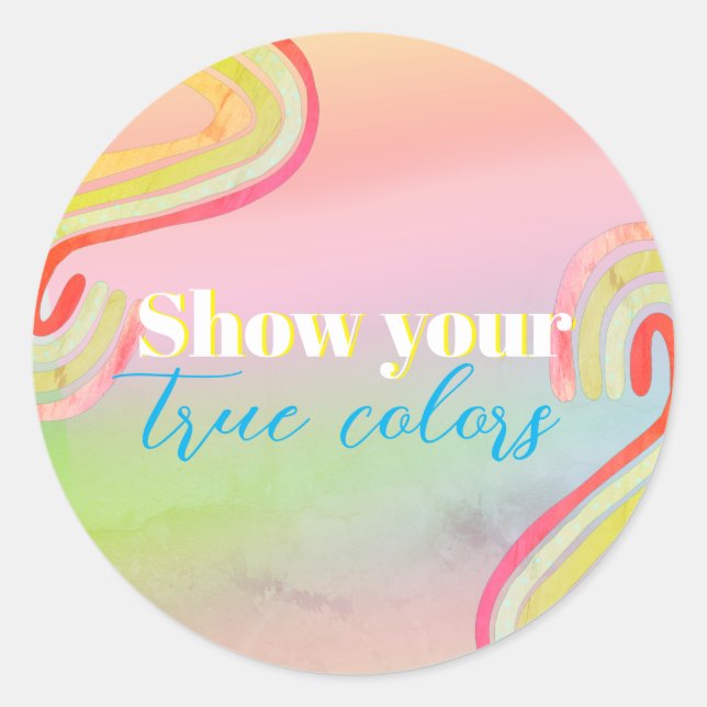 Sticker Rond Fête de thème de couleur (Devant)