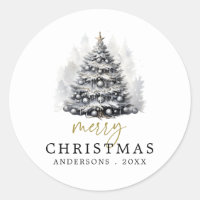 Fête des arbres de Noël noirs et blancs