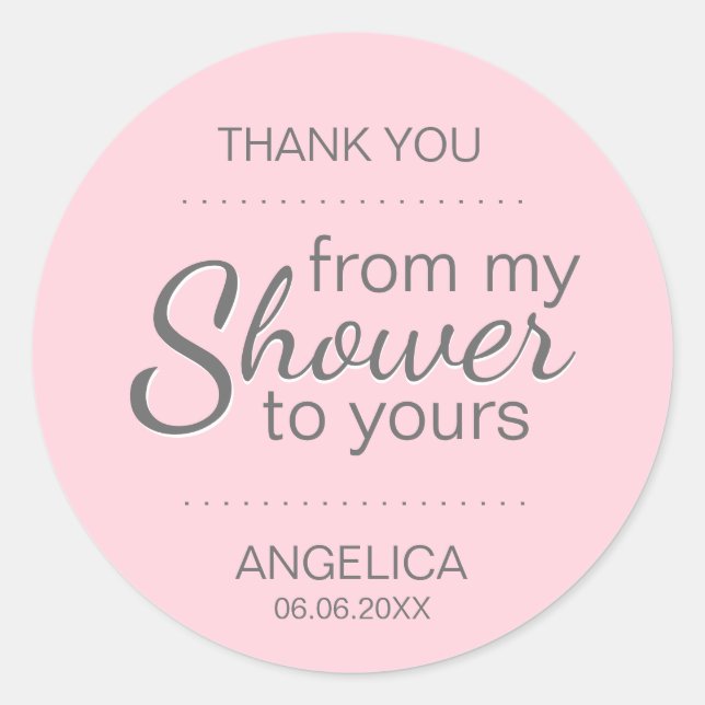 Sticker Rond Fête des mariées à sucre rose Favoriser Mason Jar (Devant)