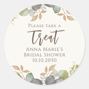 Sticker Rond Fête des mariées Automne Feuilles Mariage Élégante