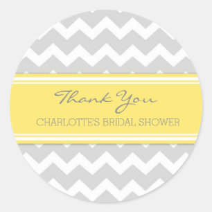 Sticker Rond Fête des mariées Chevron Jaune gris Favoriser les 