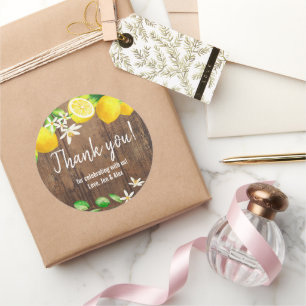 Sticker Rond Fête des mariées citron