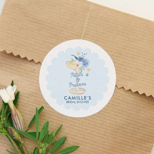 Sticker Rond Fête des mariées de bulle bleue