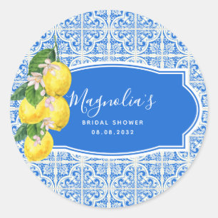 Sticker Rond Fête des mariées de citron méditerranéen