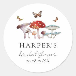 Sticker Rond Fête des mariées de la forêt de champignons Favori