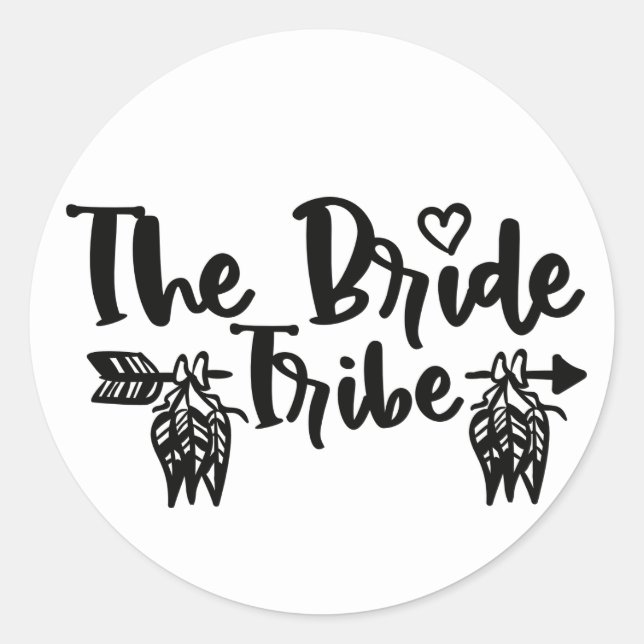 Sticker Rond Fête des mariées de la tribu Boho Bride (Devant)