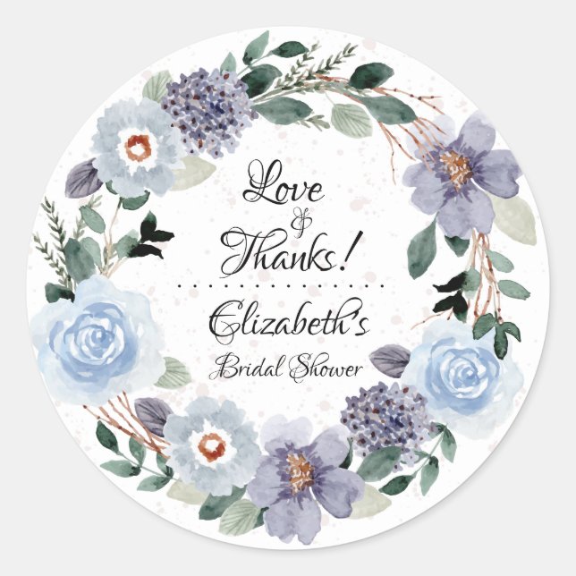 Sticker Rond Fête des mariées de lavande florale (Devant)