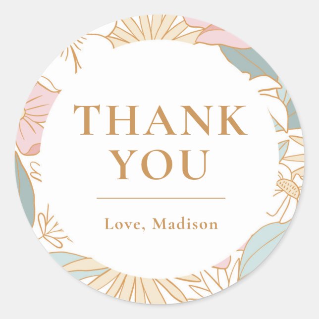 Sticker Rond Fête des mariées de Merci floral Boho (Devant)