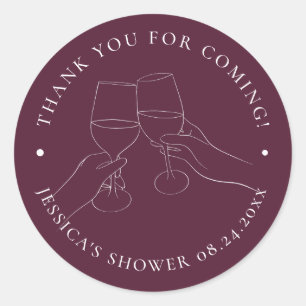 Sticker Rond Fête des mariées de vin chic