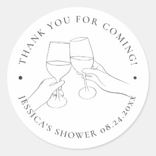 Sticker Rond Fête des mariées de vin chic