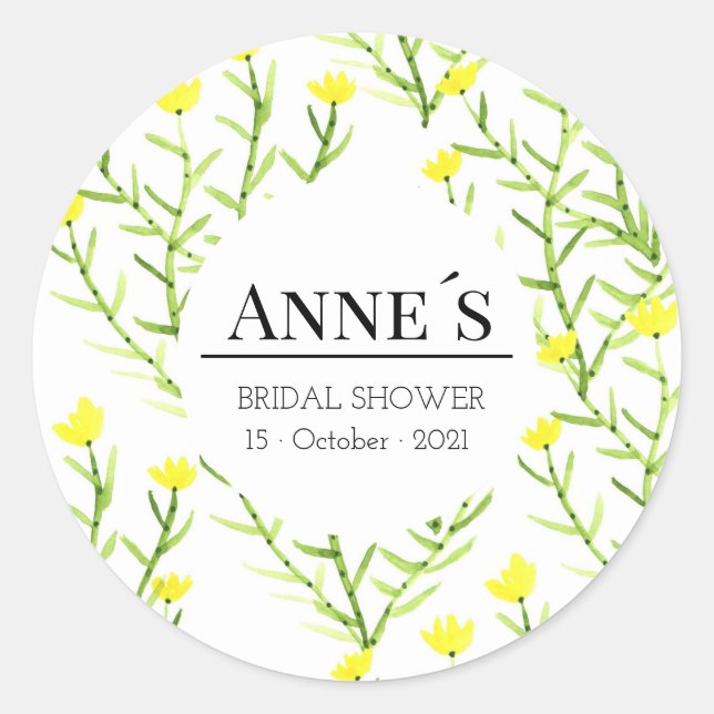 Sticker Rond Fête des mariées élégante personnalisée Floral Boh (Devant)