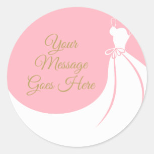 Sticker Rond Fête des mariées élégante rose pâle