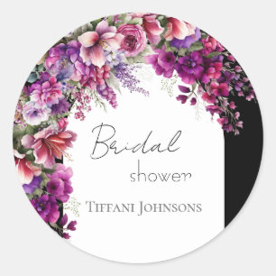 Sticker Rond Fête des mariées en arc floral Fuchsia Lavender