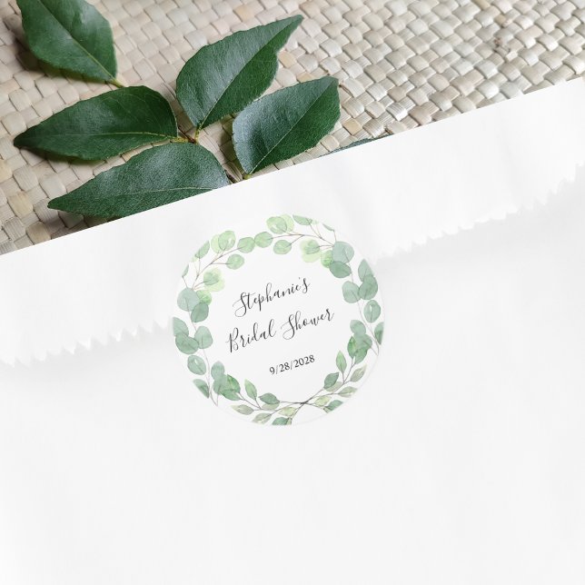 Sticker Rond Fête des mariées Eucalyptus (Créateur téléchargé)