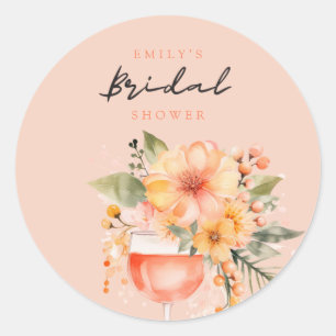 Sticker Rond Fête des mariées florale Aperol Spritz