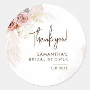 Sticker Rond Fête des mariées Pampas Grass Boho