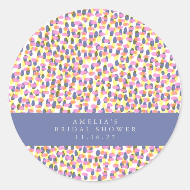 Sticker Rond Fête des mariées personnalisée Jouer avec point Ab (Devant)