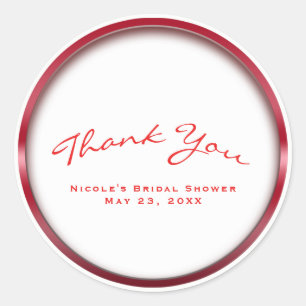 Sticker Rond Fête des mariées Red & White Chic Holiday Party