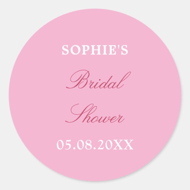 Sticker Rond Fête des mariées rose magenta (Devant)