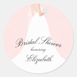Sticker Rond Fête des mariées rose mariage