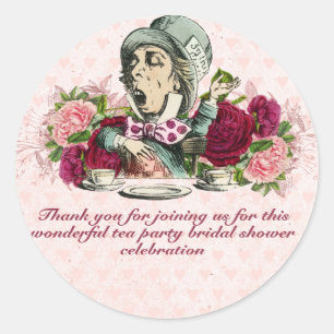 Sticker Rond Fête des mariées Vintage de Tea Party de Hatter Ma